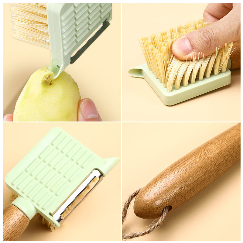 Fruit And Vegetable Brush Multifunctional Fruit Peeling Cleaning Kitchen Gadgets