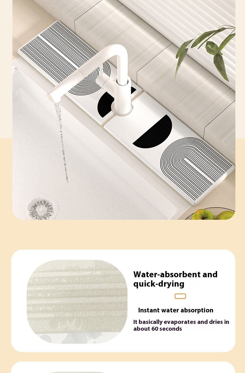 Drying Mat Absorbent Stone Plate Table Top Water Draining Pad