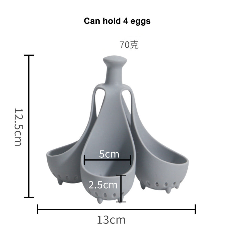 Boiled Egg Holder Silicone Egg Steamer Tray With Anti-scald Handle For Fast Cooking Easy High Temp Resistant Egg For Healthy